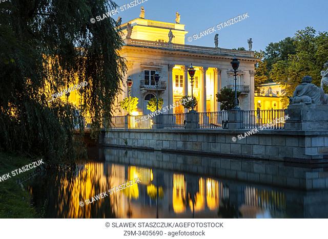 Evening in Lazienki (Royal Baths) Park in Warsaw, Poland