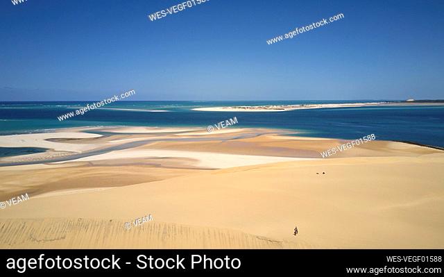 Mozambique, Bazaruto archipelago, Aerial view of Bazaruto dunes