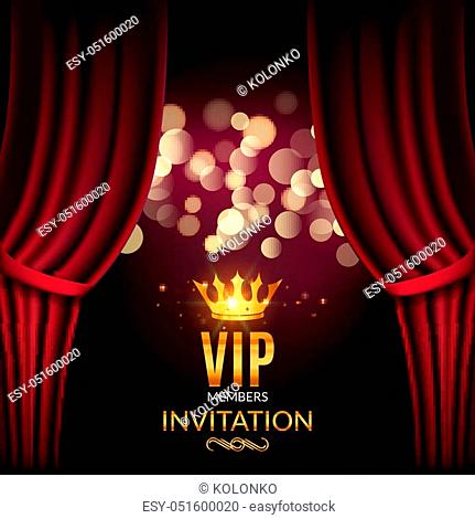 Vip invitation luxury poster design. Golden word VIP premium invitation