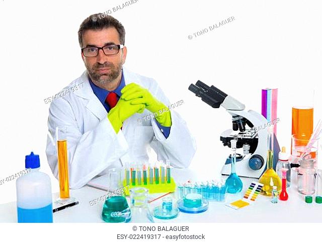 chemical laboratory scientist man working portrait