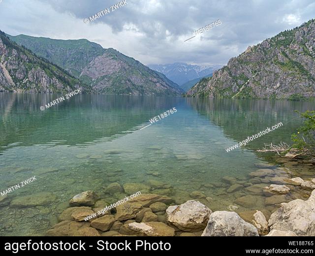 Lake Sary-Chelek in the nature reserve Sary-Chelek (Sary-Tschelek), part of the UNESCO world heritage Western Tien Shan. Tien Shan mountains or heavenly...