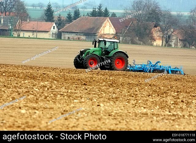 tractor at work on a field