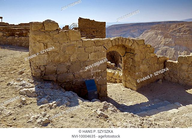 Byzantine western gate of the fortress of Masada near the Dead Sea, Israel