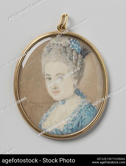 Portrait of a Woman, Portrait of a woman. Bust, to the left. Part of the collection of portrait miniatures., Historical persons not known by name - BB - woman