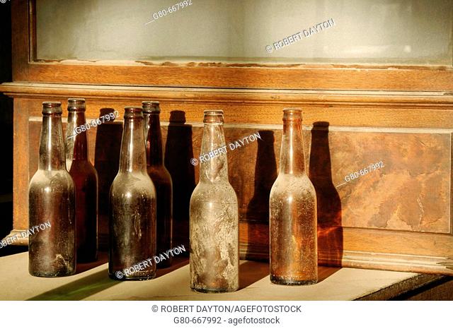 Bottles in the Bodie bar, California, USA