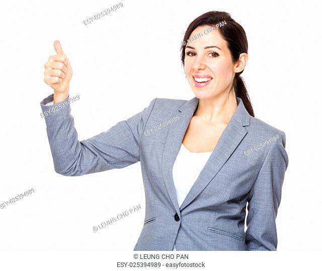 Businesswoman thumb up gesture