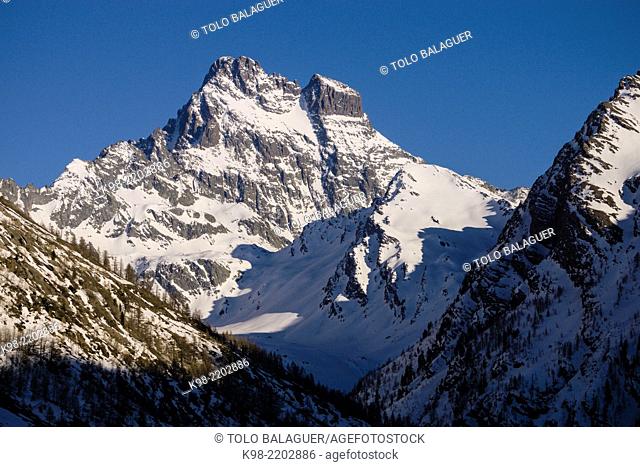 monte Viso, 3841 mts, Valle del Guil, Alpes, parque natural Queyras, Francia-Italia, Europa