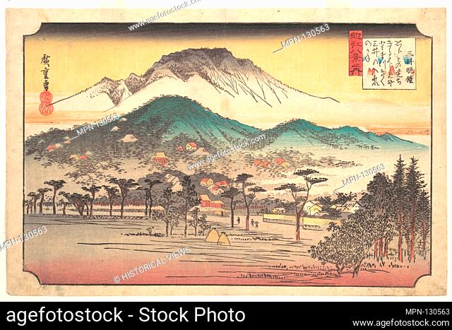Mii no Bansho/Vesper Bells at Mii Temple. Artist: Utagawa Hiroshige (Japanese, Tokyo (Edo) 1797-1858 Tokyo (Edo)); Period: Edo period (1615-1868); Date:...