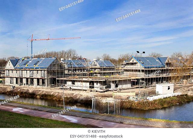 Residential construction site in Capelle aan den IJssel in the Netherlands