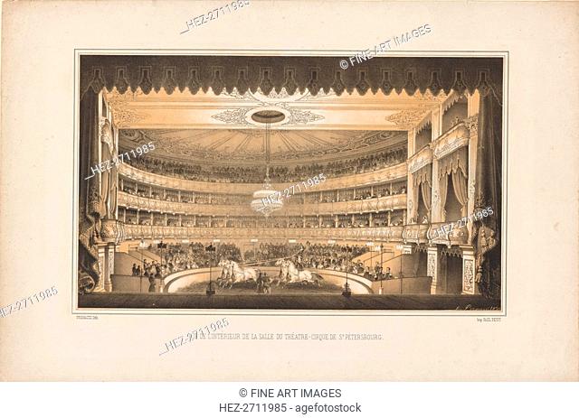 Interior of the Equestrian Circus Theatre in Saint Petersburg, 1850. Creator: Premazzi, Ludwig (Luigi) (1814-1891)