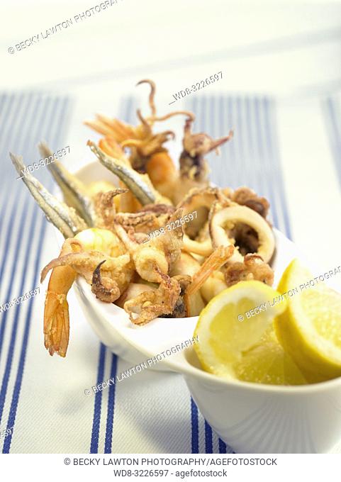 fritura de pescado y mariscos a la andaluza / andalusian-style fried seafood
