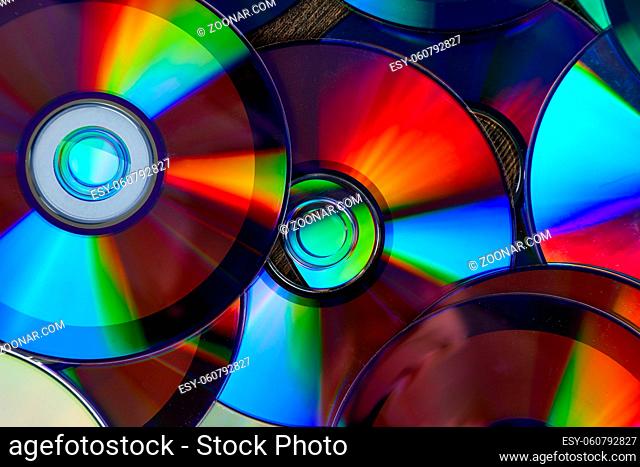 Background of shiny compact discs