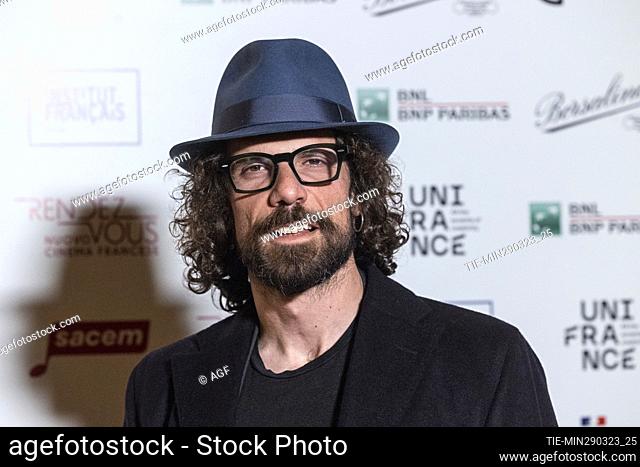 Francesco Montanari attends the red carpet of the opening night of 'Rendez-vous - New French cinema' festival at Palazzo Farnese in Rome, 29 Mar 2023