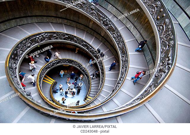 Spiral stairs by Donato Bramante at Vatican Museums. Vatican City, Rome. Italy