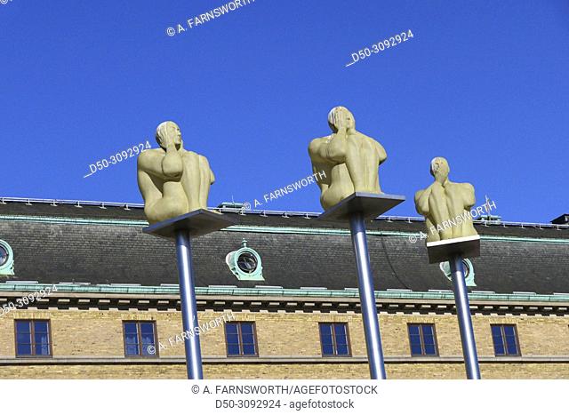 Gothenburg, Sweden Three wise men statues on Queen Square near train station