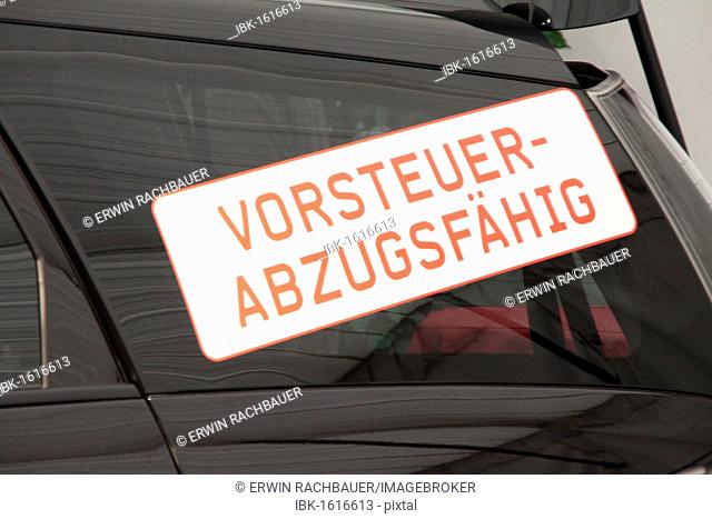 Car sticker, vorsteuerabzugsfaehig, German for VAT deductible