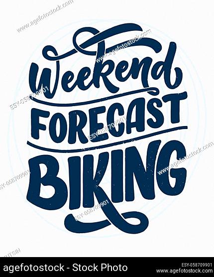 Lettering slogan about bicycle for poster, print and t shirt design. Save nature quote. Vector vintage illustration