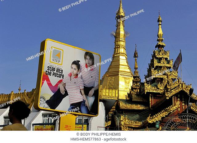 Myanmar Burma, Yangon Division, Yangon, Sule Paya Pagoda