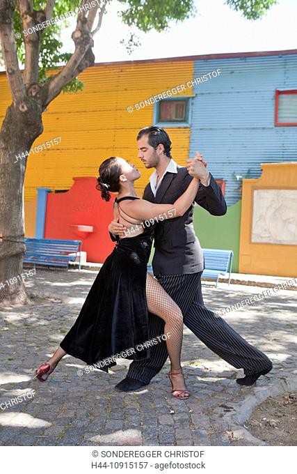 South America, Buenos Aires, La, Boca, tango quarter, couple, dance, tango