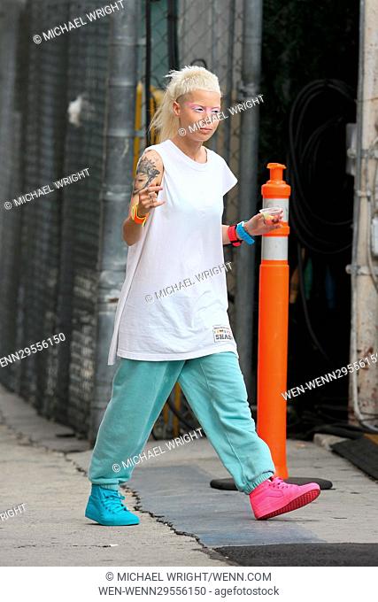 Die Antwood seen arriving at the ABC studios before their live performance on Jimmy Kimmel Live Featuring: Yolandi Visser Where: Los Angeles, California