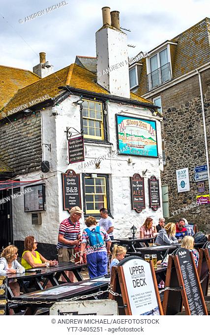 The Sloop Inn c1312, is a 14th century harbourside pub, St Ives, Cornwall, England, United Kingdom, Europe