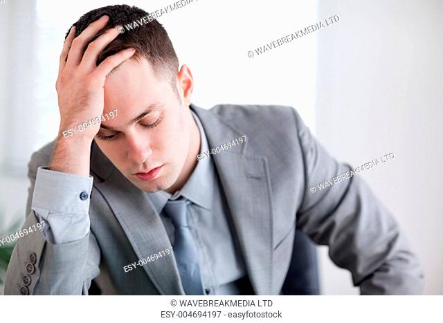 Close up of businessman after getting bad news