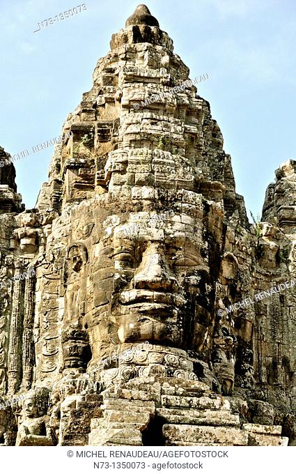 Cambodia, Siem Reap, Angkor World Heritage list of UNESCO, South Gate of Angkor Thom