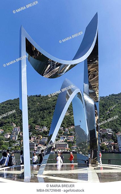 Life Electric, by Daniel Libeskind, tribute to the famous physicist Alessandro Volta, inducted on the 2nd of October, 2015, Como, Lake Como, Lombardy, Italy