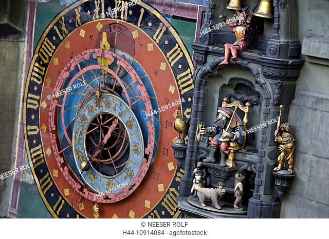 Bern, Zytglogge, clock, watch, clockwork, clock tower, tower, rook, Switzerland, detail