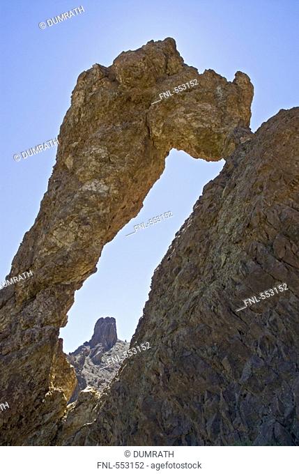 Low angle view of rock formations, Zapato De La Reina, El Teide National Park, Tenerife, Canary Islands, Spain