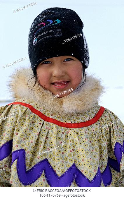 Portrait of a young girl inuit, Banks Island, North West Territories, Canada
