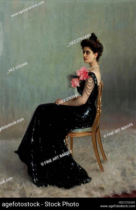 Portrait of Countess Maria Pavlovna Abamelik-Lazareva (1876-1955), née Demidova, 1900-1901. Creator: Bogdanov-Belsky, Nikolai Petrovich (1868-1945)