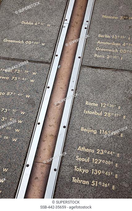 Greenwich Meridian Line at Royal Observatory, Greenwich, London, England