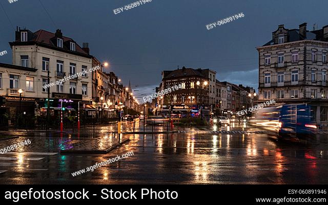 Laeken, Brussels Capital Region - Belgium- 11 09 2021: Night scape of the