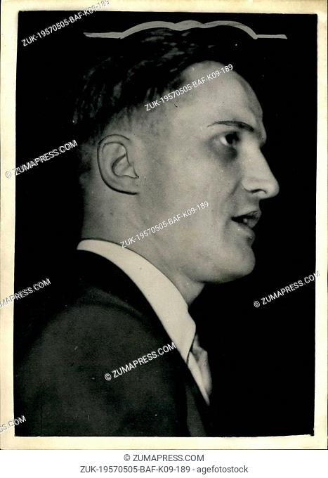 May 05, 1957 - Rumanian Diplomat Expelled: Britain today expelled Mr. Eugen Perianu, an attache on the staff of the Rumanian Legation in London