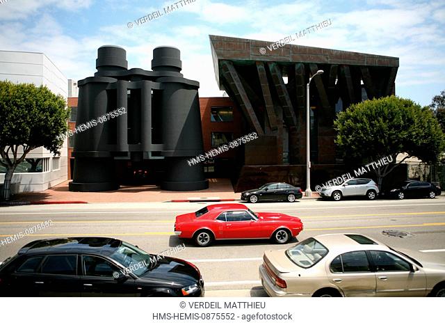 United States, California, Los Angeles, Venice Beach, building of DDB advertising agency built in 1991 by architect Frank Gehry with Claes Oldenburg and Coosje...