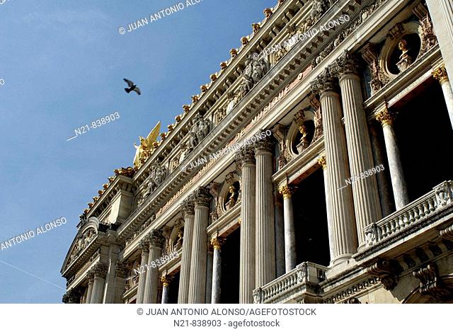 Façade of Palais Garnier or Opera National de Paris Garnier, Paris, France