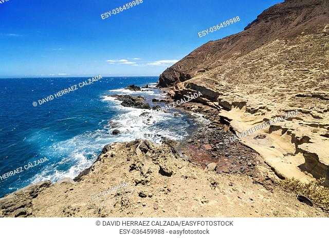 Scenic view of El Medano coastline in South Tenerife, Canary island, Spain
