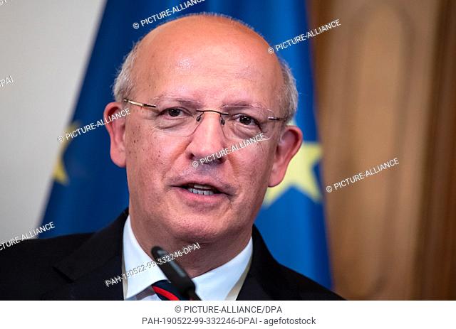22 May 2019, Berlin: Augusto Santos Silva, Foreign Minister of Portugal, spoke at a press conference after his meeting with the Foreign Ministers of Germany and...