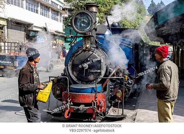 The Darjeeling Himalayan Railway (aka The Toy Train) Being Prepared At Ghoom Station, West Bengal, India