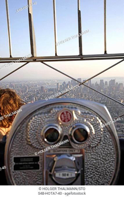 View from the observation deck of the Empire State Building, New York City, New York, USA