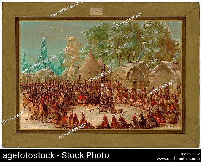 La Salle's Party Feasted in the Illinois Village. January 2, 1680, 1847/1848. Creator: George Catlin