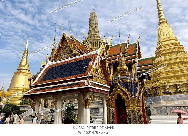 The Temple of the Emerald Buddha, Grand Palace, Bangkok, Thailand, Southeast Asia, Asia