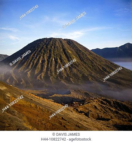 scenery, landscape, volcanical, volcanism, Mount Batok, volcano, volcanoes, View, from Mount Bromo, Java, Indonesia, A