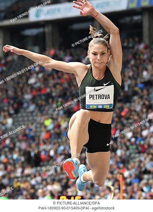 02.09.2018, Berlin: Athletics: Meeting, ISTAF (International Stadium Festival) in the Olympic Stadium. Gabriela Petrova from Bulgaria in action during the...