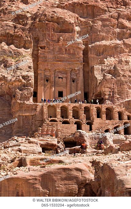 Jordan, Petra-Wadi Musa, Ancient Nabatean City of Petra, the Urn Tomb