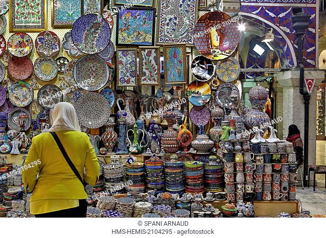 Turkey, Istanbul, historical centre listed as World Heritage by UNESCO, Sultanahmet district, Grand Bazaar, or Kapali Carsi, Grand Bazaar