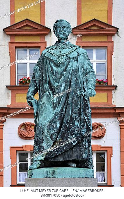 Monument of Maximilian II of Bavaria, in front of the Altes Schloss castle, Bayreuth, Bavaria, Germany