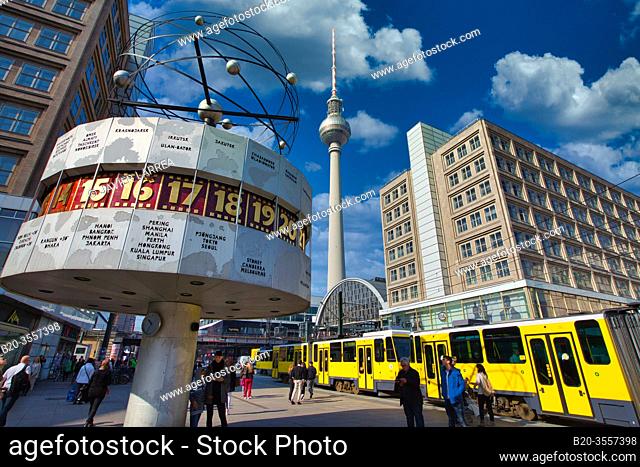 World Time Watch, Television tower, Alexanderplatz, Berlin, Germany
