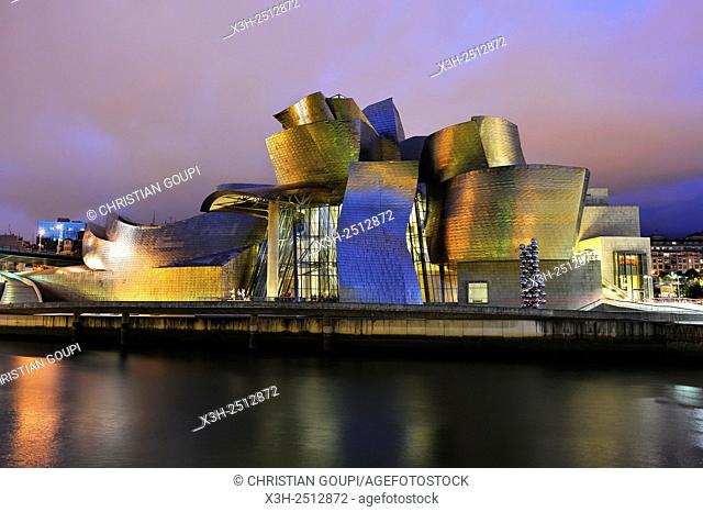 Guggenheim Museum designed by architect Frank Gehry, Bilbao, province of Biscay, Basque Country, Spain, Europe